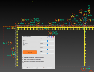 Automatische 2D Ableitungen der 3D Bewehrung